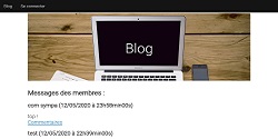 capture d'écran d'un exercice sur la création d'un blog